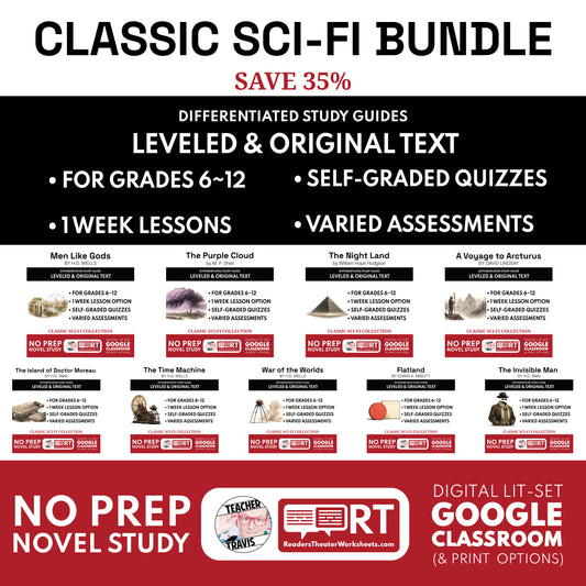 Classic Sci-Fi Study Guides Bundle classroom resource bundle cover
