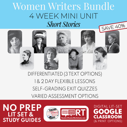 ELA Short Stories Bundle | Top Women Writers | 15 Differentiated Study Guides cover image