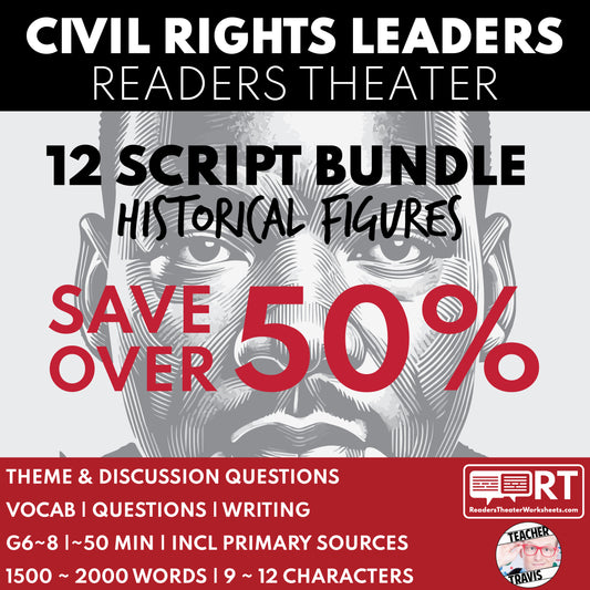 Civil Rights Leaders Reader's Theater Scripts Bundle (12) | SAVE 50%