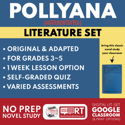 Pollyanna Differentiated Novel Study | Porter | Literature Set for Grades 3 to 5