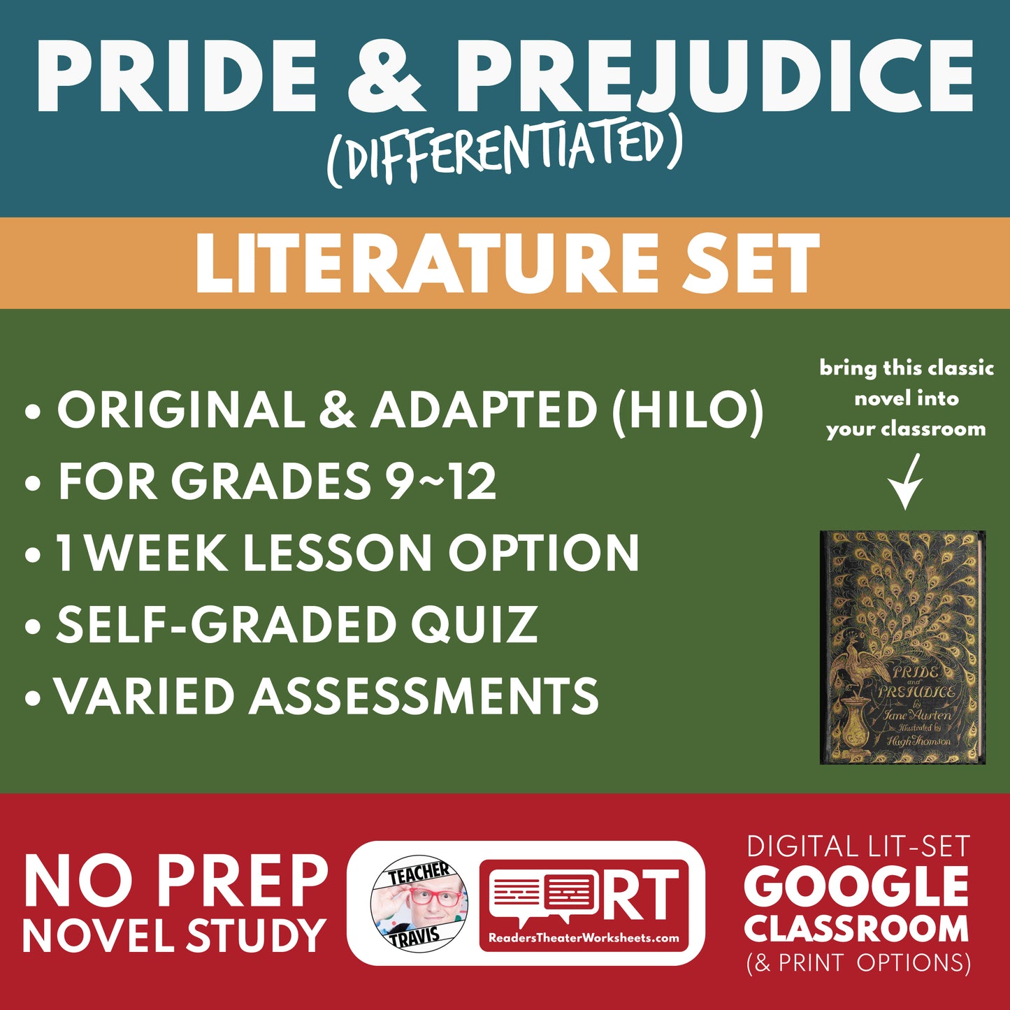 Pride and Prejudice Differentiated Novel Study | ELA Literature | Austen Lit Set for High School