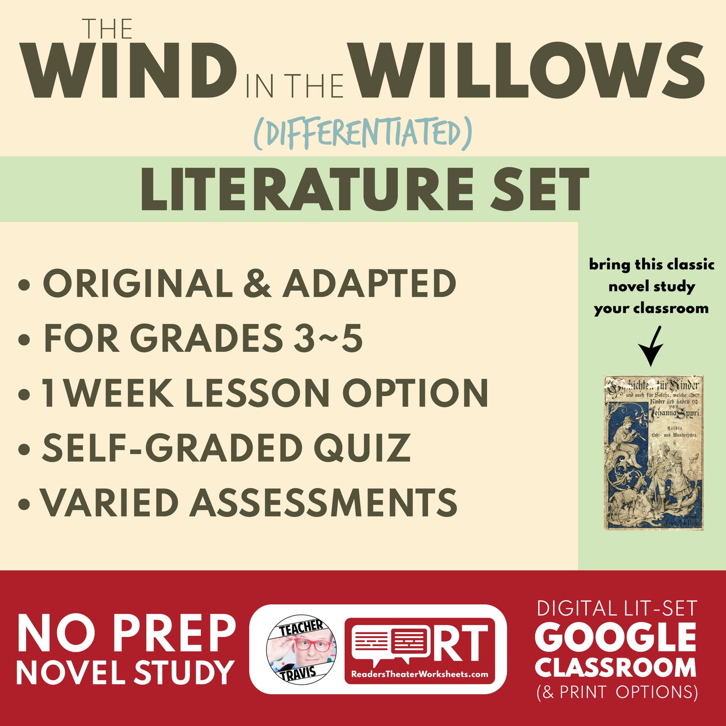 The Wind in the Willows Differentiated Novel Study | Grahame | Literature Set for Grades 3 to 5