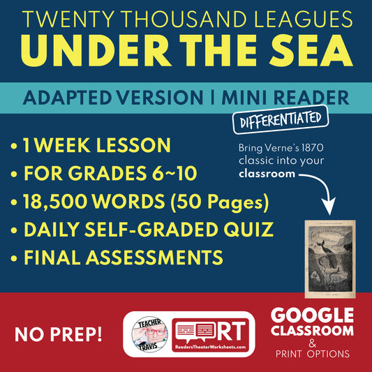 Twenty Thousand Leagues Under the Sea | Full Week Lesson | Adapted Version | Verne | No Prep