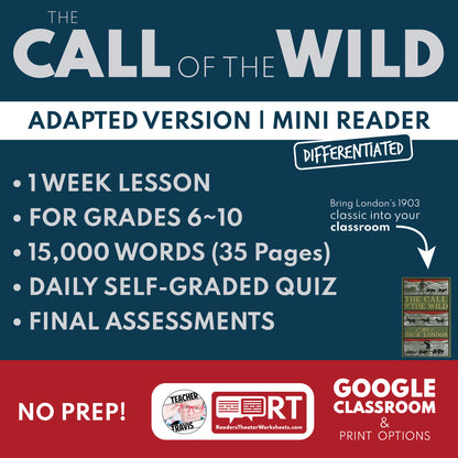 The Call of the Wild | Full Week Lesson | Adapted Version | London | No Prep
