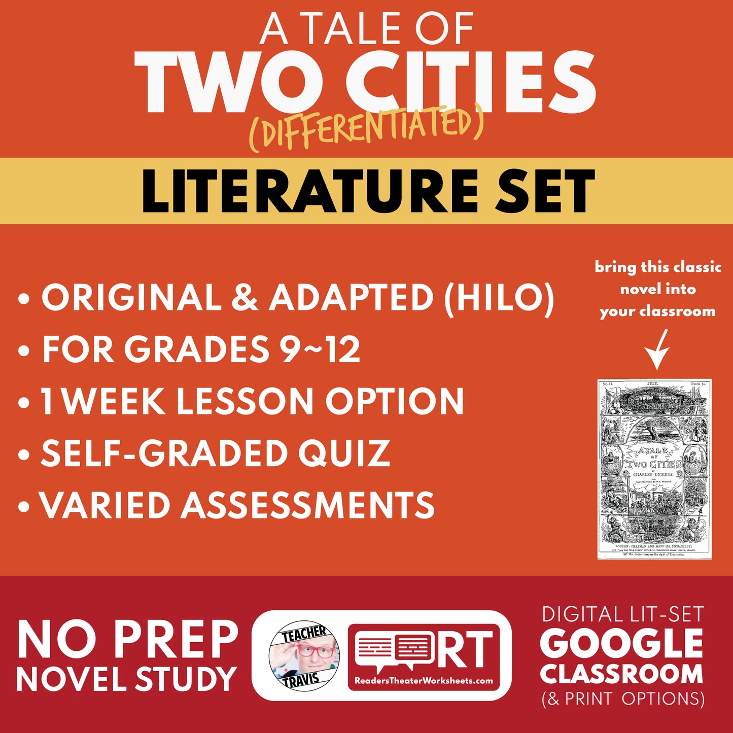 A Tale of Two Cities Differentiated Novel Study | ELA Literature | Dickens Lit Set for High School