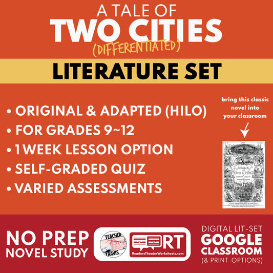 A Tale of Two Cities Differentiated Novel Study | ELA Literature | Dickens Lit Set for High School