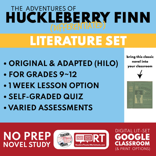 The Adventures of Huckleberry Finn Differentiated Novel Study | ELA Literature | Twain Lit Set for High School