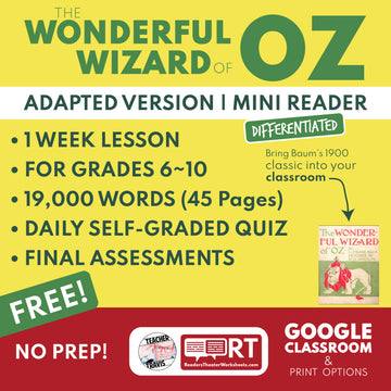 Free The Wonderful Wizard of Oz Full-Week Lesson | Original + Adapted Texts