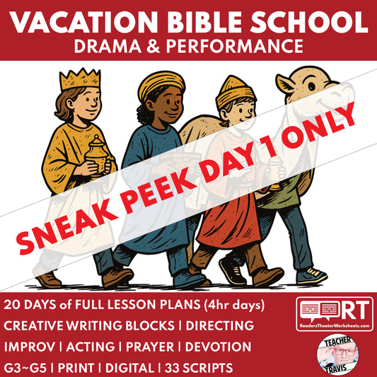 Free Vacation Bible School Lesson Plan and Teacher Slide Deck (VBS Sneak Peek) - ["100% FREE","Grades 3-5","Summer School"]
