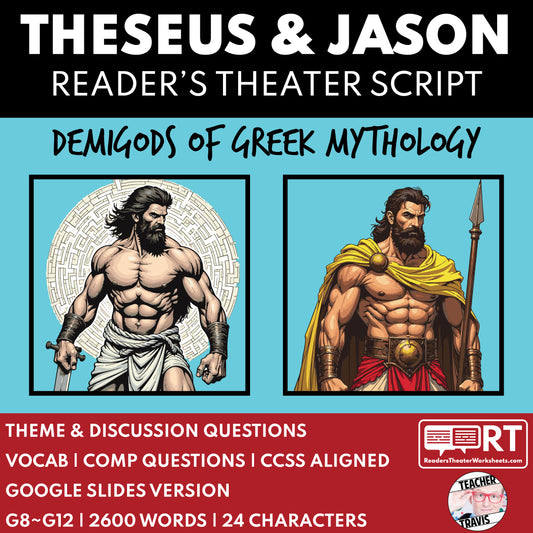 Theseus & Jason Reader's Theater Script | Demigods | Greek Mythology - ["Grades 6-8","Grades 9-12","Greek Demigods","Greek Mythology","Greek Mythology for Google Classroom"]