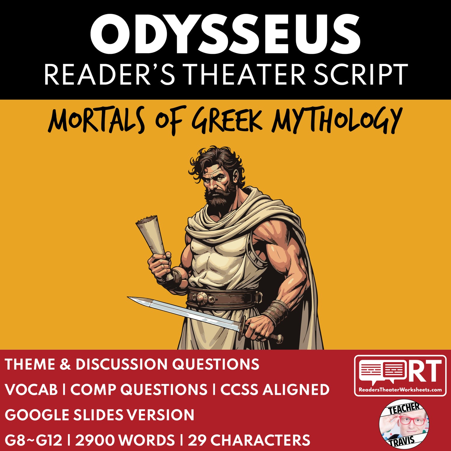Odysseus Reader's Theater Script | Greek Mythology Mortals - ["Grades 6-8","Grades 9-12","Greek Mortals","Greek Mythology","Greek Mythology for Google Classroom"]