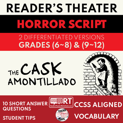 The Cask of Amontillado (Edgar Allan Poe) Reader's Theater Script - ["Differentiated","Edgar Allan Poe","Grades 6-8","Grades 9-12"]