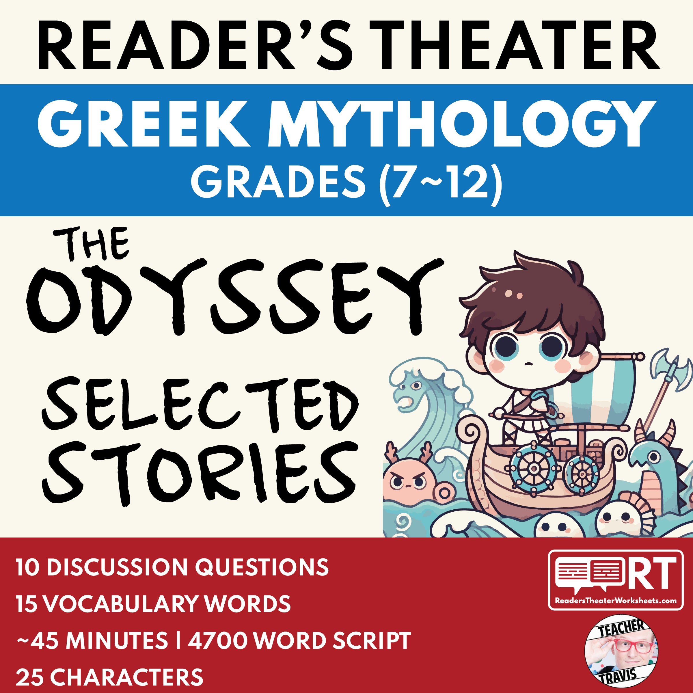The Odyssey Reader's Theater Script for Grades 7-12 | Greek Mythology ...