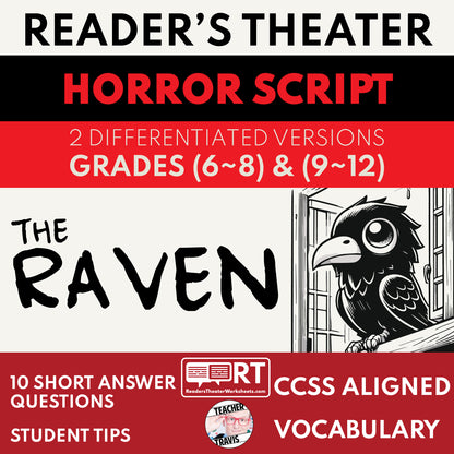 The Raven (Edgar Allan Poe) Reader's Theater Script - ["Differentiated","Edgar Allan Poe","Grades 6-8","Grades 9-12"]