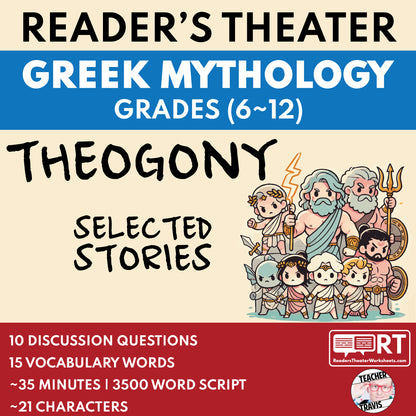 The Theogony by Hesoid Reader's Theater Script | Greek Mythology - ["Grades 6-8","Grades 9-12","Greek Mythology"]