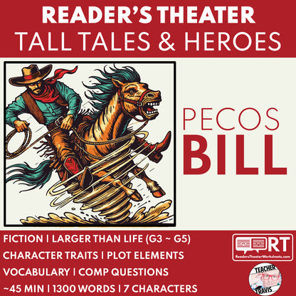 Pecos Bill Readers Theater Script | American Legends & Folk Heroes - ["American Legends & Folk Heroes","Grades 3-5"]