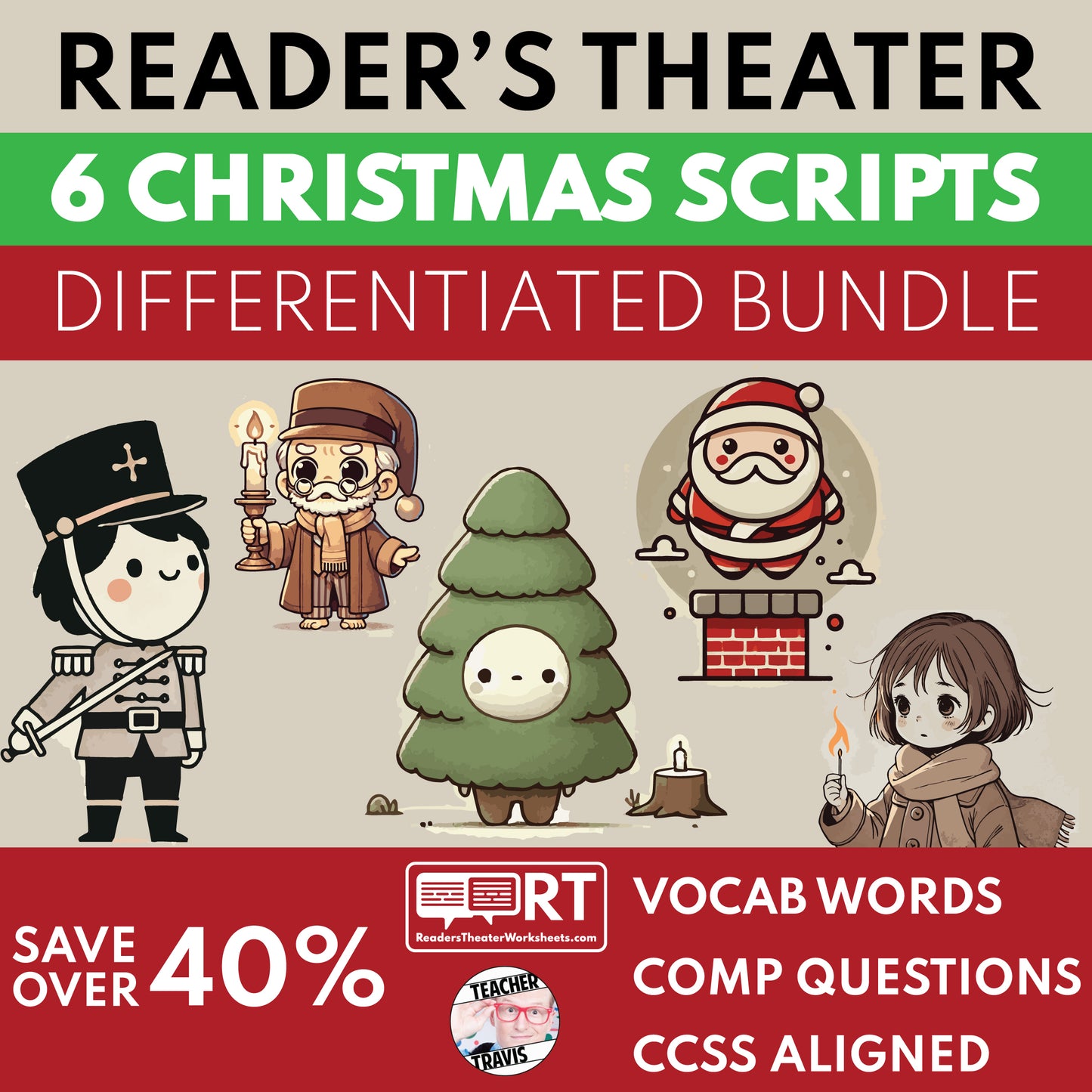 Christmas Differentiated Reader's Theater Script Bundle (6) | SAVE 40%