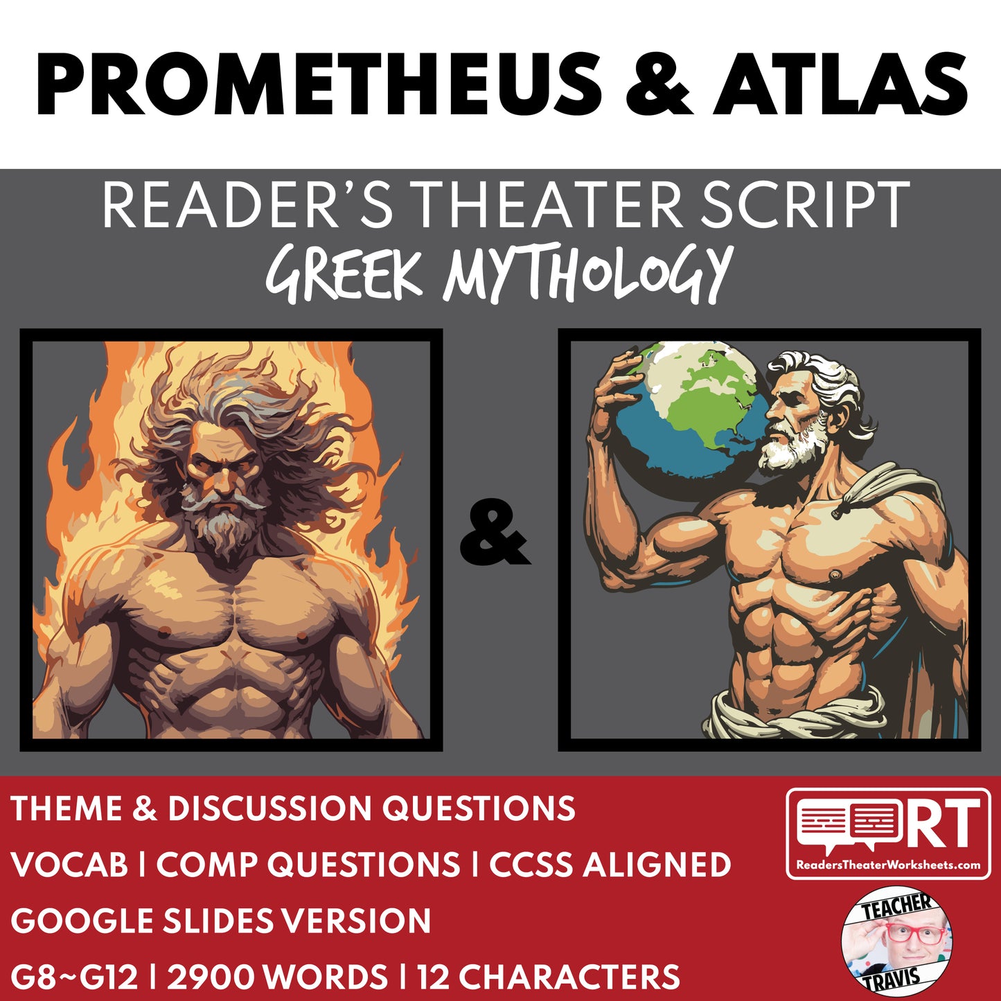 Prometheus & Atlas Reader's Theater Script | Titan Gods | Greek Mythology - ["Grades 6-8","Grades 9-12","Greek Mythology","Greek Mythology for Google Classroom","Titan Gods"]