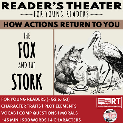 The Fox and the Stork | Reader's Theater Script | Aesop's Fable - ["Aesop's Fable","Grades 3-5","Small Groups"]