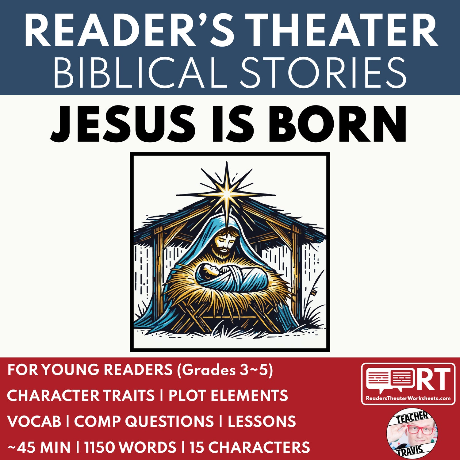 Jesus is Born Biblical Reader's Theater Script - ["100% FREE","Biblical Story","Grades 3-5"]
