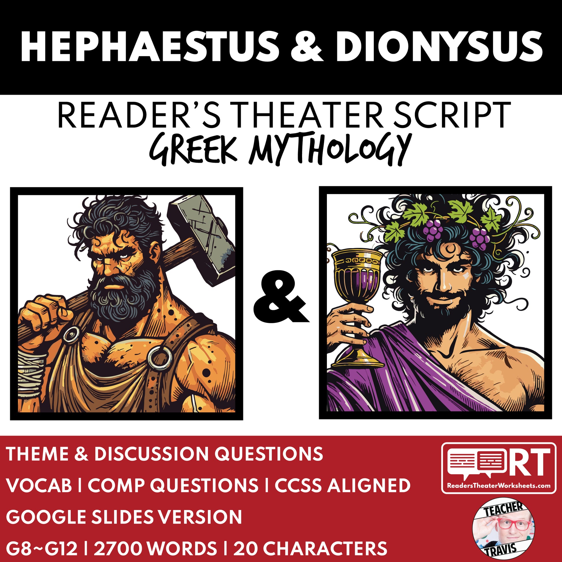 Hephaestus & Dionysus Reader's Theater Script | The Olympians | Greek Mythology - ["Grades 6-8","Grades 9-12","Greek Mythology","Greek Mythology for Google Classroom"]