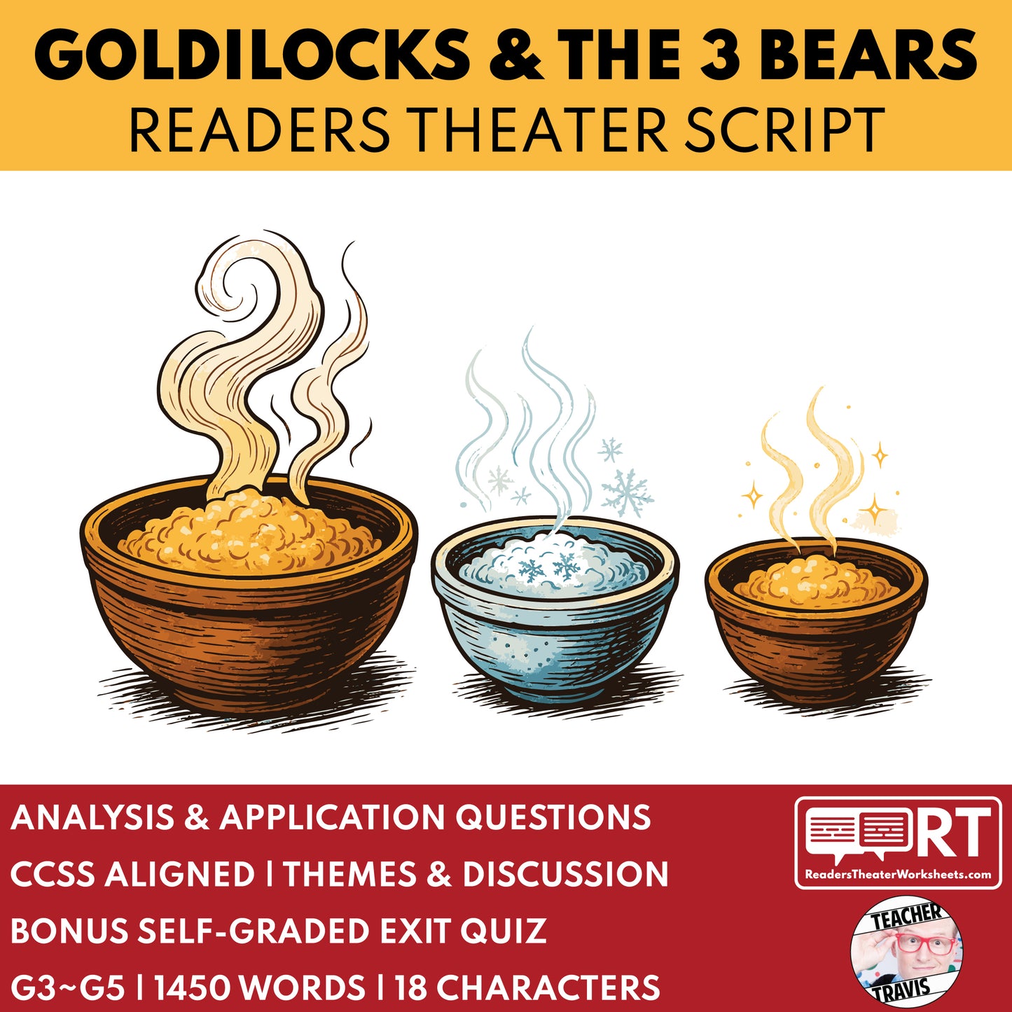 Goldilocks and the Three Bears Readers Theater Script for Grades 3 to 5 - ["Fairy Tale","Grades 3-5"]