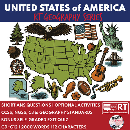 United States Readers Theater Script | Geography & Social Studies Class - ["Geography","Grades 6-8","Grades 9-12","Self-Graded Quiz"]