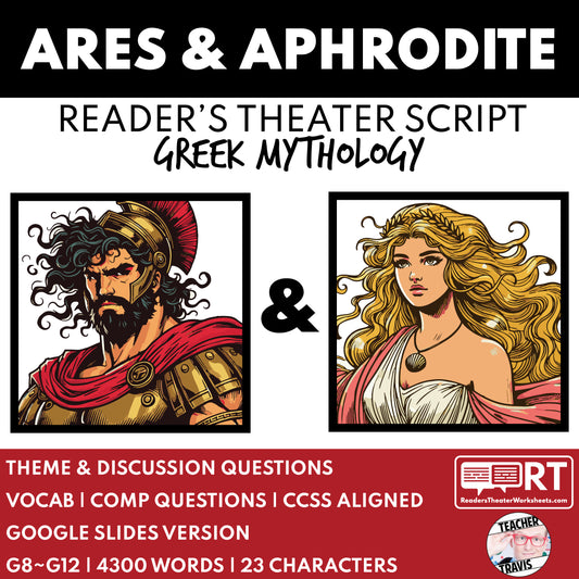 Ares & Aphrodite Reader's Theater Script | The Olympians | Greek Mythology - ["Grades 6-8","Grades 9-12","Greek Mythology","Greek Mythology for Google Classroom"]