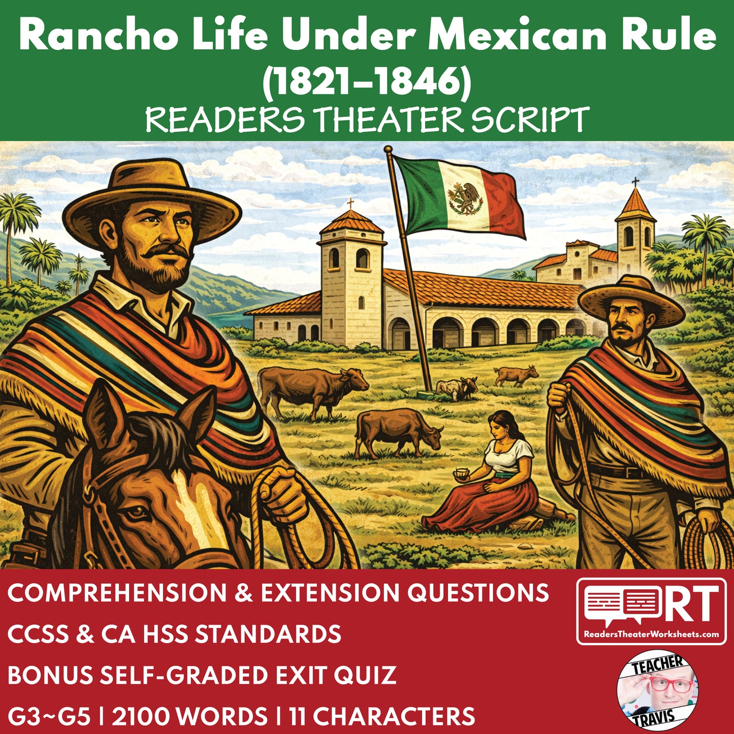 California State History | Rancho Life Under Mexican Rule Readers Theater Script | Grades 3-5