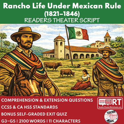California State History | Rancho Life Under Mexican Rule Readers Theater Script | Grades 3-5