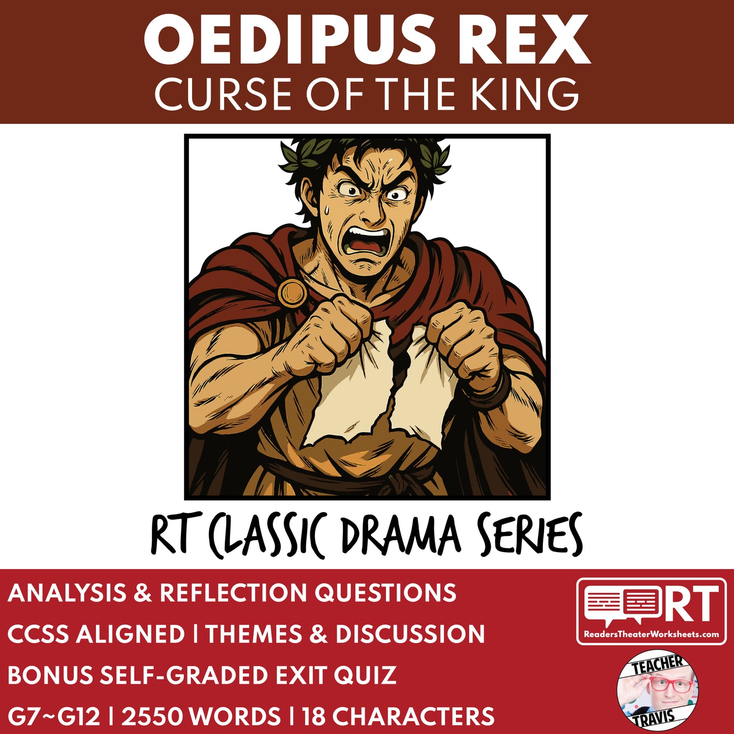 Oedipus Rex Readers Theater Script | Classical Dramas | Greek Tragedy - ["Classical Drama Series","Grades 6-8","Grades 9-12","Self-Graded Quiz"]