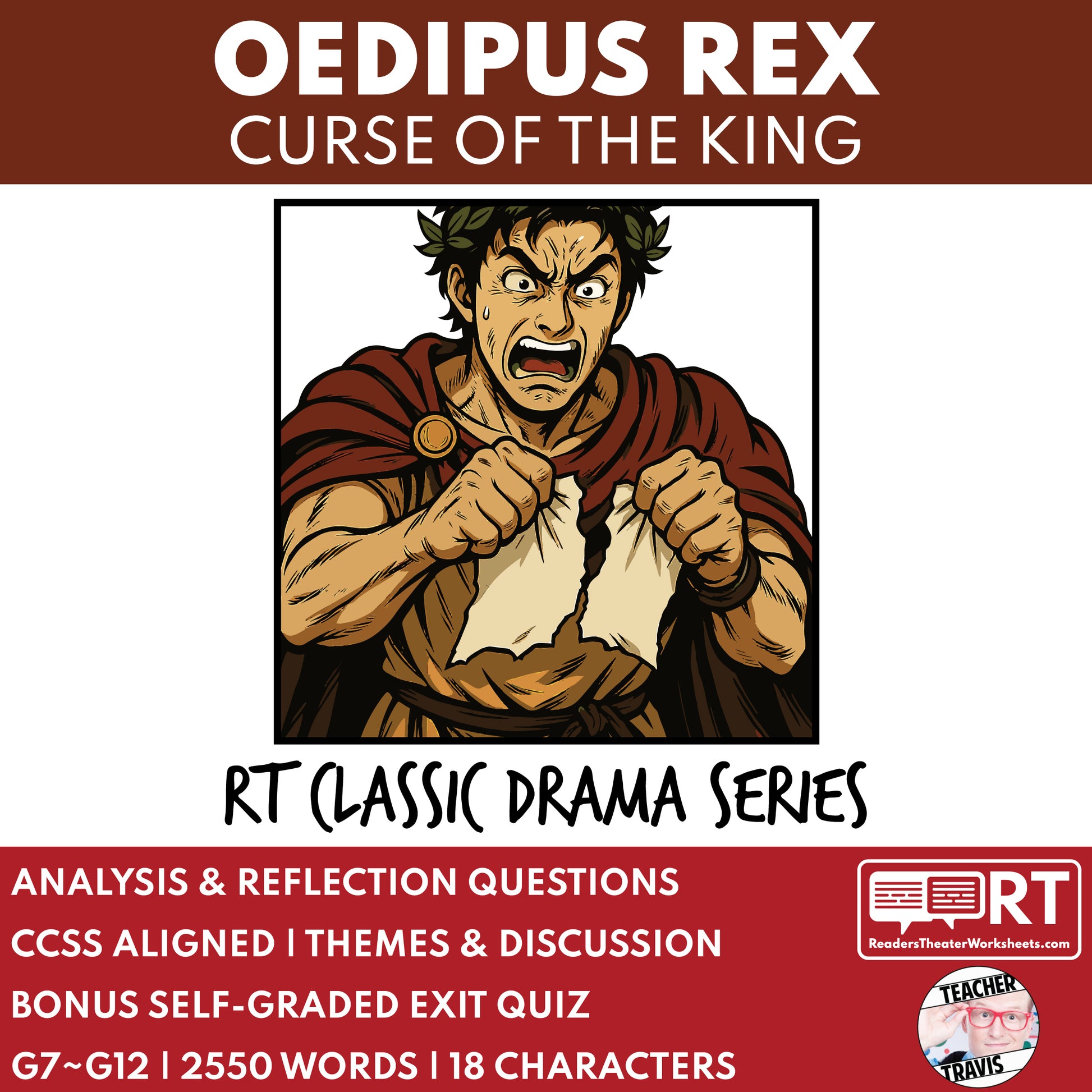 Oedipus Rex Readers Theater Script | Classical Dramas | Greek Tragedy - ["Classical Drama Series","Grades 6-8","Grades 9-12","Self-Graded Quiz"]