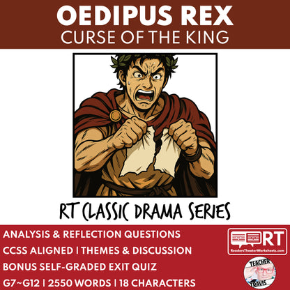 Oedipus Rex Readers Theater Script | Classical Dramas | Greek Tragedy - ["Classical Drama Series","Grades 6-8","Grades 9-12","Self-Graded Quiz"]