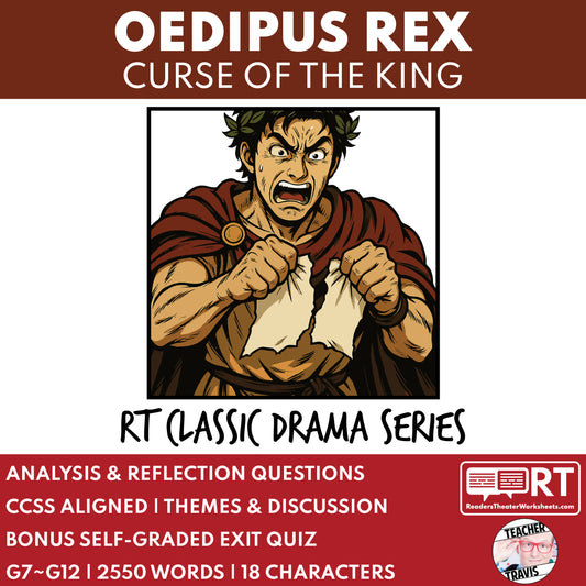 Oedipus Rex Readers Theater Script | Classical Dramas | Greek Tragedy - ["Classical Drama Series","Grades 6-8","Grades 9-12","Self-Graded Quiz"]
