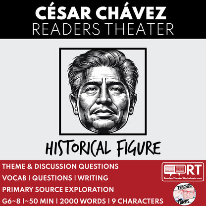 Cesar Chavez | Farm Workers Rights | Readers Theater Script - ["Civil Rights","Grades 6-8","Historical Figures","Primary Source Incl."]