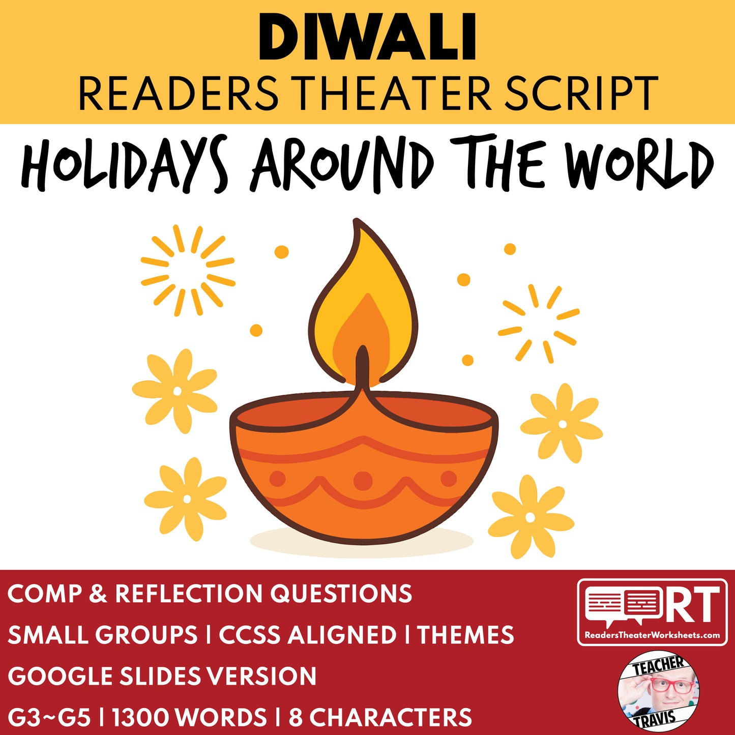 Diwali Hindu Holiday Readers Theater Script for Grades 3 to 5 - ["Grades 3-5","Holidays Around the World","Small Groups"]