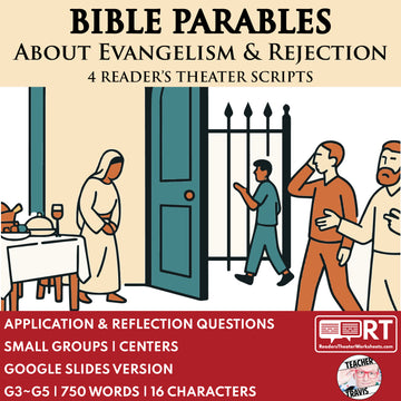 4 Parables about Evangelism & Rejection  | Readers Theater Script for Grades 3 to 5