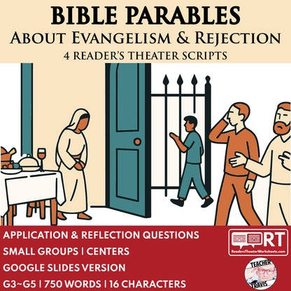 4 Parables about Evangelism & Rejection  | Readers Theater Script for Grades 3 to 5 - ["Bible Parable","Bible Teachings","Grades 3-5"]