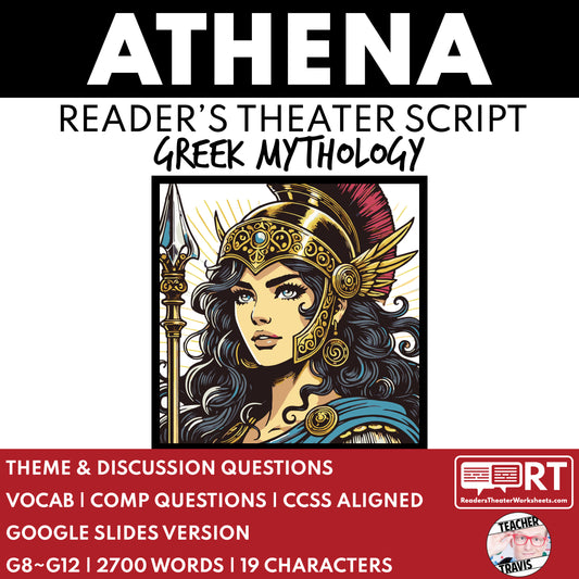 Athena Reader's Theater Script | The Olympians | Greek Mythology - ["Grades 6-8","Grades 9-12","Greek Mythology","Greek Mythology for Google Classroom"]