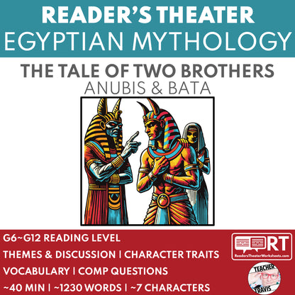The Tale of Two Brothers (Anubis & Bata) | Reader’s Theater Script | Egyptian Mythology - ["Egyptian Mythology","Grades 6-8","Grades 9-12"]