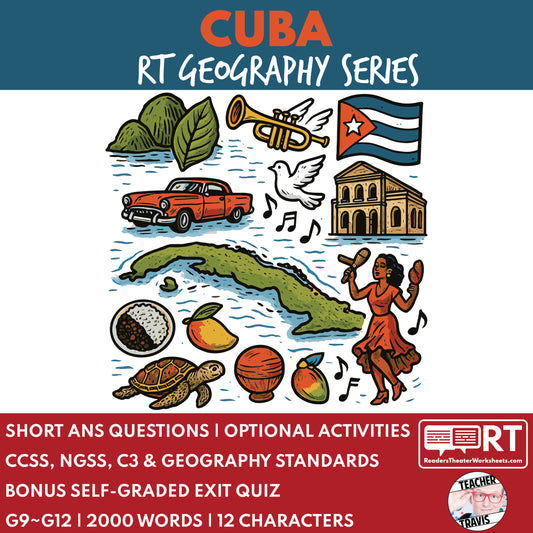 Cuba Readers Theater Script | Geography & Social Studies Class - ["Geography","Grades 6-8","Grades 9-12","Self-Graded Quiz"]