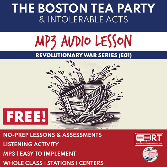 Free! Revolutionary War Audio Lesson | The Boston Tea Party and Intolerable Acts