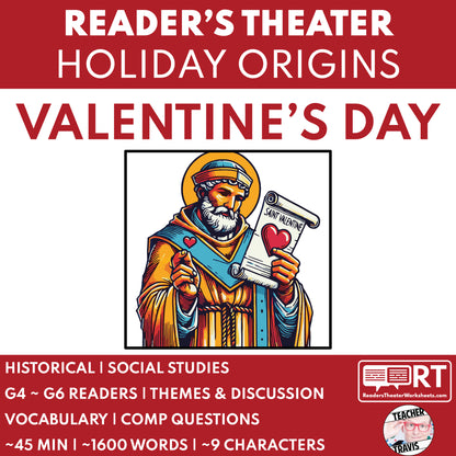 Valentine's Day Readers Theater Script | Holiday Origins Series - ["100% FREE","Grades 3-5","Grades 6-8","Holiday Origins Series"]
