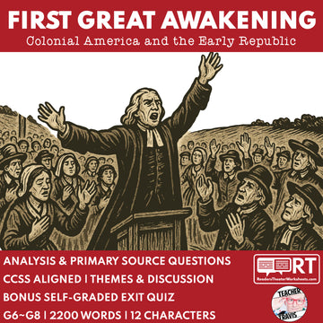 First Great Awakening Readers Theater Script | Grades 6-8