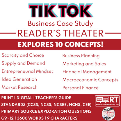 Tik Tok Intro to Business Case Study | Reader’s Theater Format | Econ 101 - ["Business Case Study","Entrepreneurship","Grades 9-12"]