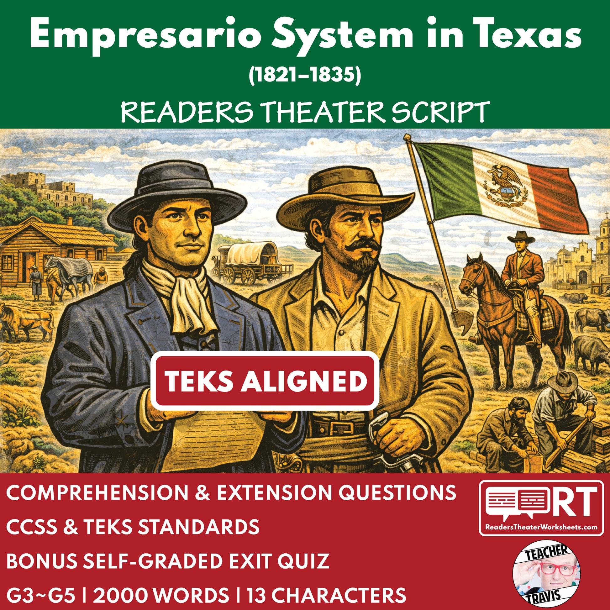 Texas State History | The Empresario System in Texas Readers Theater Script | Grades 3-5 cover image
