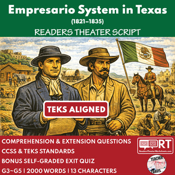 Texas State History | The Empresario System in Texas Readers Theater Script | Grades 3-5
