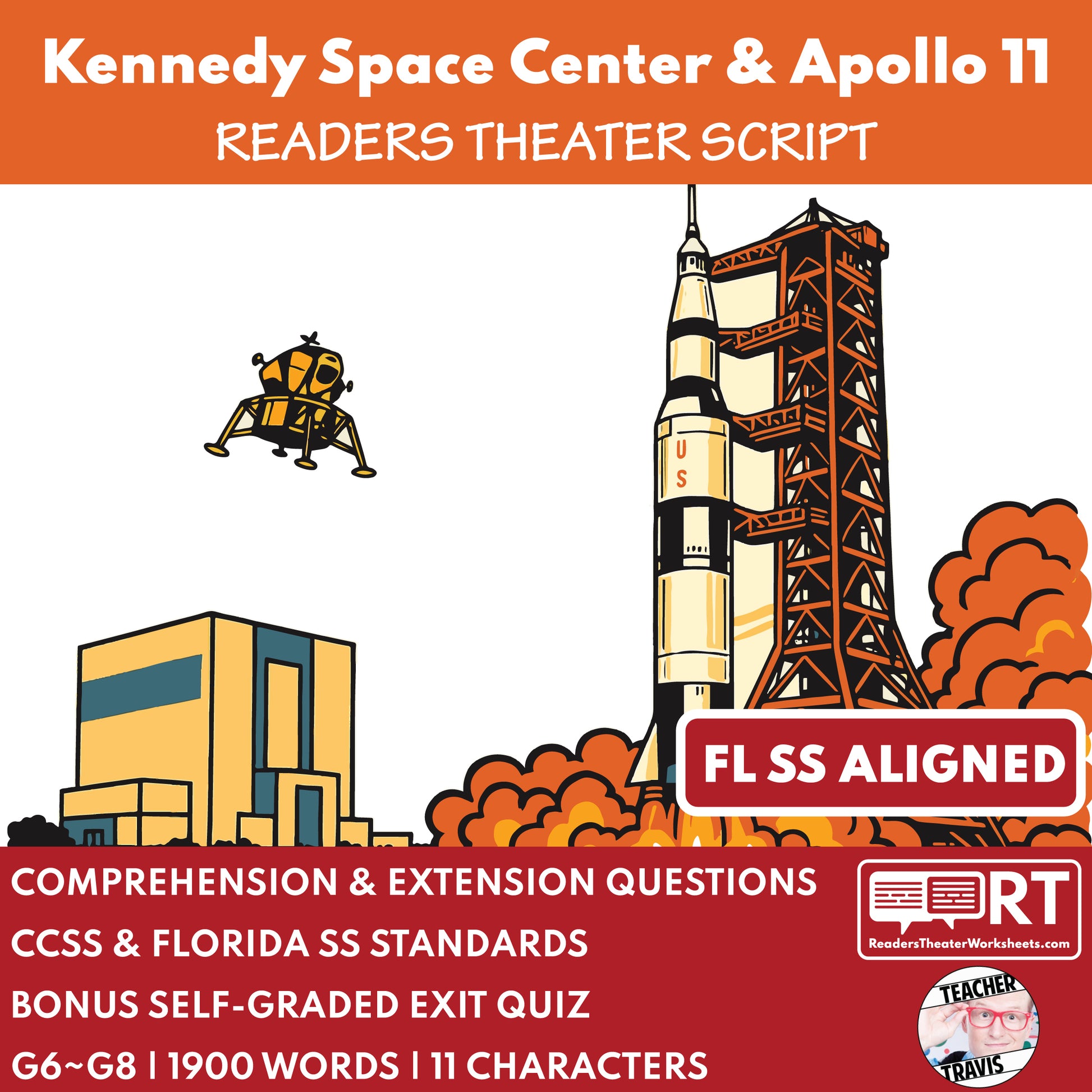 Kennedy Space Center & Apollo 11 Readers Theater Script | Grades 6-8 - ["Florida State History","Grades 6-8","Readers Theater"]