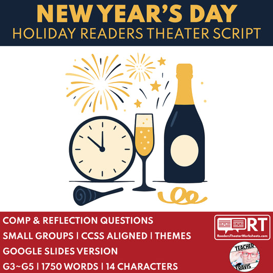 New Year’s Day | Holiday Readers Theater Script for Grades 3 to 5 | Resolutions - ["Grades 3-5","Small Groups","Winter Holidays"]