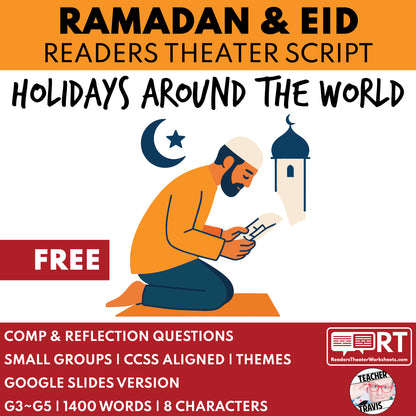 FREE Ramadan & Eid Holiday Readers Theater Script for Grades 3 to 5 - ["100% FREE","Grades 3-5","Holidays Around the World"]